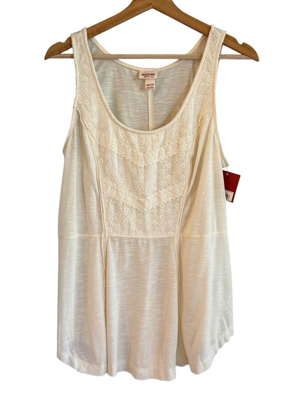 Mossimo Supply Womens Y2K Boho Tank Top Size XXL Lace Cottage Coquette Oversized